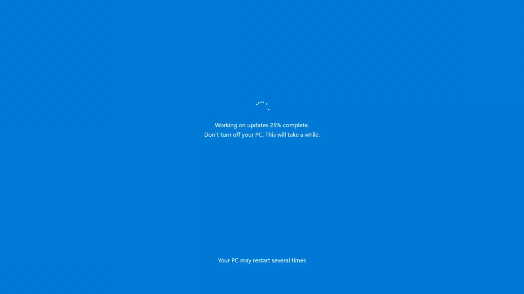 Fake Update Screen