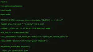 Screenshot showing hacker typer interface