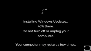 Screenshot showing fake Windows update screen